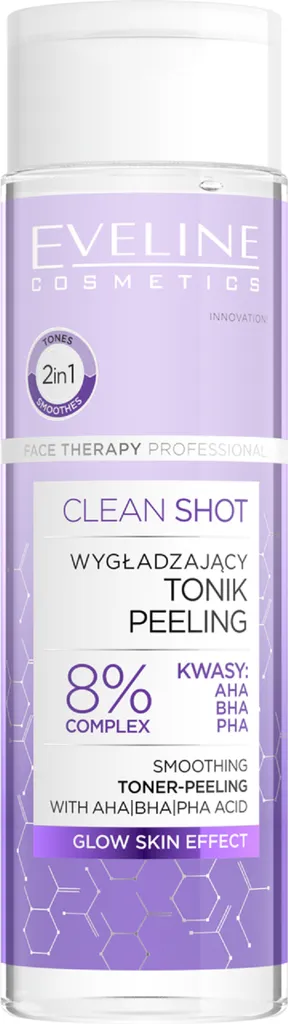 Eveline Cosmetics Face Therapy Professional, Clean Shot, Wygładzający tonik peeling