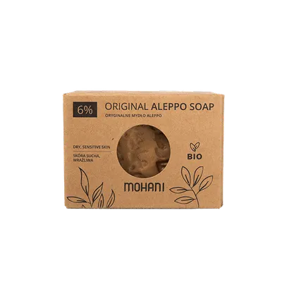 Mohani Original Aleppo Soap Bio 6% (Mydło Aleppo BIO oliwkowo-laurowe 6%)