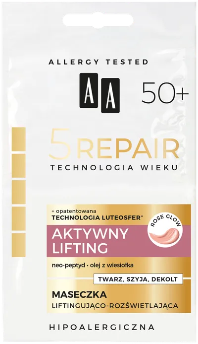 AA Technologia Wieku 5 Repair, Maseczka liftingująco-rozświetlająca 50+ `Aktywny lifting`