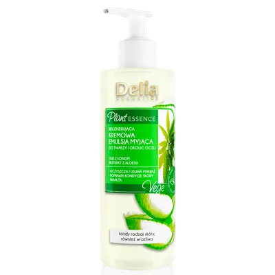 Delia Plant Essence, Regenerująca kremowa emulsja myjąca do twarzy i okolic oczu