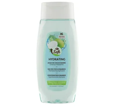 Carrefour Soft, Moisturising Shampoo (Szampon nawilżający z wodą kokosową i ekstraktem z łodygi bambusa)
