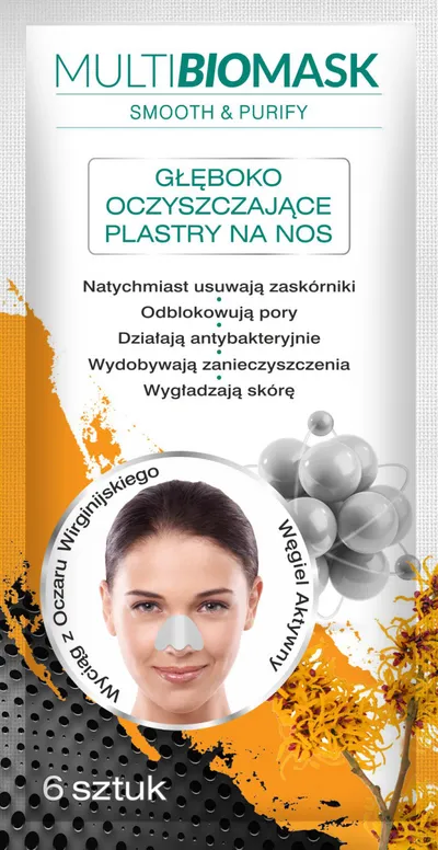 Multi BioMask Smooth & Purify, Głęboko oczyszczające plastry na nos
