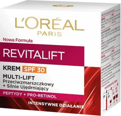 L'Oreal Paris Revitalift, Anti Wrinkle + Extra Firming Day Cream SPF 30 Multi-Lift (Silnie ujędrniający, przeciwzmarszczkowy krem do twarzy na dzień SPF 30)
