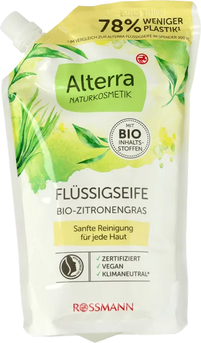 Alterra Flüssigseife Bio-Zitronengras (Kremowe mydło w płynie `Bio-trawa cytrynowa`)