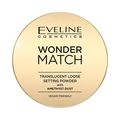 Eveline Cosmetics Wonder Match, Translucent Loose Setting Powder with Amethyst Dust (Puder utrwalający z ametystowym pyłkiem)