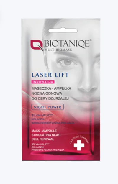 Biotaniqe Laser Lift, Mask - Ampoule Stimulating Night Cell Renewal (Maseczka-ampułka nocna odnowa do cery dojrzałej)