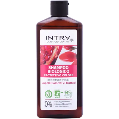 Intra Shampoo Biologico Protettivo Colore Melograno & Goji (Ochronny szampon do włosów farbowanych)