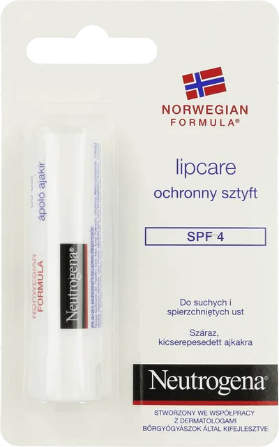 Neutrogena Formuła Norweska, Lipcare, Ochronny sztyft do suchych i spierzchniętych ust SPF 4
