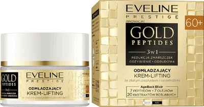 Eveline Cosmetics Gold Peptides, Odmładzający krem-lifting ze złotym peptydem i ceramidami na dzień i na noc 60+