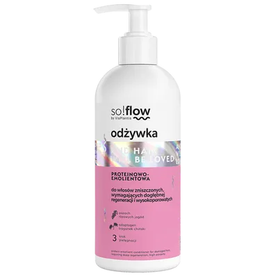 so!flow Odżywka proteinowo-emolientowa do włosów zniszczonych, wymagających dogłębnej regeneracji i wysokoporowatych `And Hair Will Be Loved`