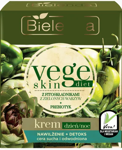 Bielenda Vege Skin Diet, Krem na dzień i na noc `Nawilżenie + detoks`