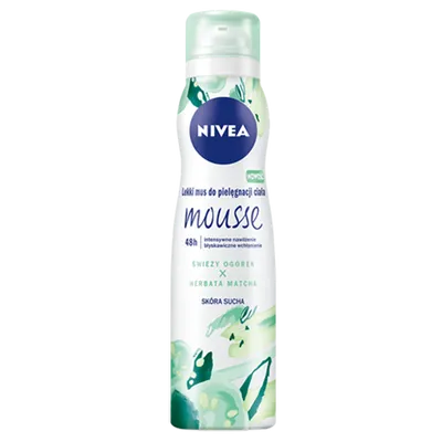 Nivea Mousse, Świeży Ogórek i Herbata Matcha, Lekki mus do pielęgnacji ciała do skóry suchej