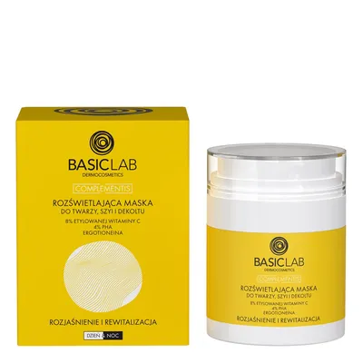 BasicLab Dermocosmetics Complementis, Rozświetlająca maska do twarzy, szyi i dekoltu