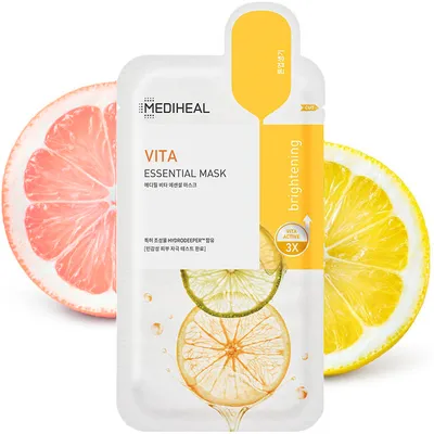Mediheal Vita Essential, Witamina C, Rozświetlająca maska w płachcie