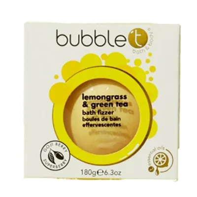 Bubble T Cosmetics Bath Fizzer Lemongrass & Green Tea (Kula do kąpieli `Trawa cytrynowa i zielona herbata`)