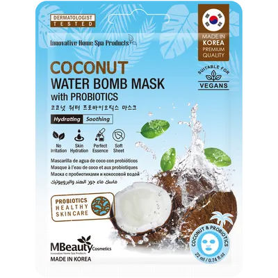 MBeauty Coconut Water Bomb Mask with Probiotics (Kokosowa maska do twarzy)