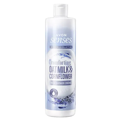 Avon Senses, Moon Milk Collection, Rich Shower Creme Oat Milk & Cornflower (Kremowy żel pod prysznic `Mleko owsiane i chaber`)
