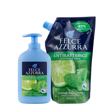 Felce Azzurra Mint & Lime, Antibacterial Liquid Soap (Mięta i Limonka, Mydło do rąk w płynie)