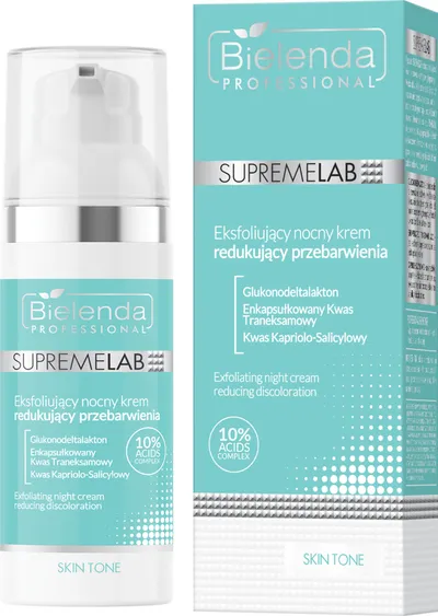 Bielenda Professional SUPREMELAB Skin Tone, Eksfoliujący nocny krem redukujący przebarwienia