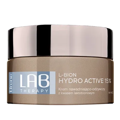 Lirene Dermoprogram Lab Therapy, Nawilżenie L-Bion Hydro Active 15%, Krem nawadniająco-odżywczy z kwasem laktobionowym na noc