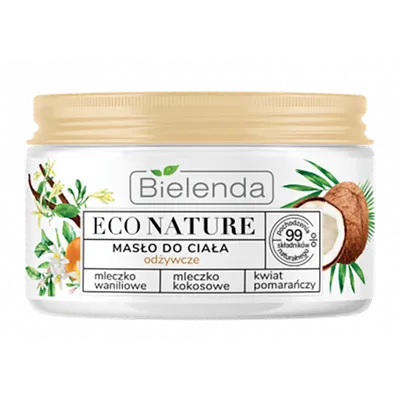 Bielenda Eco Nature, Masło odżywcze do ciała `Mleczko waniliowe + mleczko kokosowe + kwiat pomarańczy`