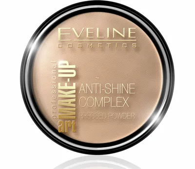 Eveline Cosmetics Art Professional Make - up, Anti - Shine Complex Pressed Powder (Matujący puder mineralny z jedwabiem)