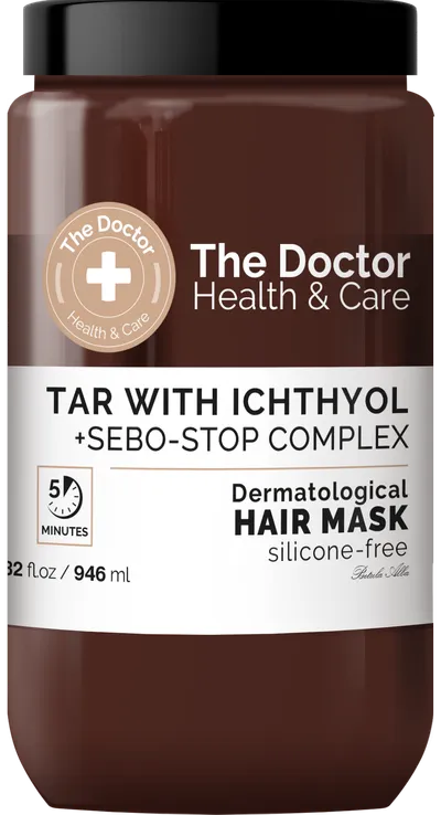 The Doctor Health & Care Tar with Ichthyol Hair Mask (Maska do włosów przeciw przetłuszczaniu Dziegieć + Ichthyol + Sebo-Stop Complex)