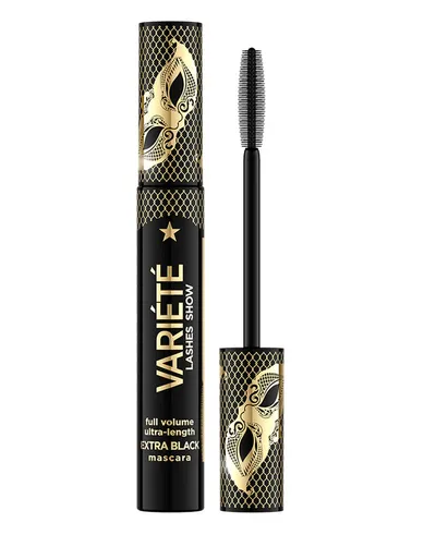 Eveline Cosmetics Variete, Full Volume Ultra-Length Extra Black Mascara (Intensywnie czarny tusz do rzęs)
