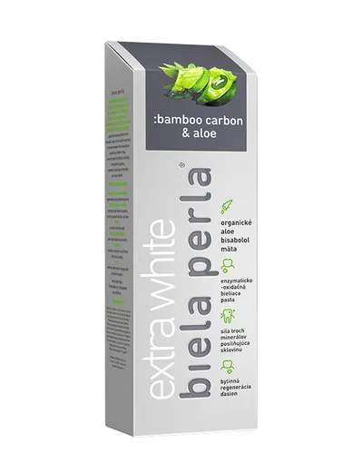 Biała Perła Extra White Bamboo Carbon & Aloe, Pasta do zębów z węglem z bambusa i aloesem
