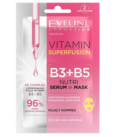 Eveline Cosmetics Vitamin Superfusion, B3+B5 Nutri Serum In Mask (Maseczka-serum odżywcza)