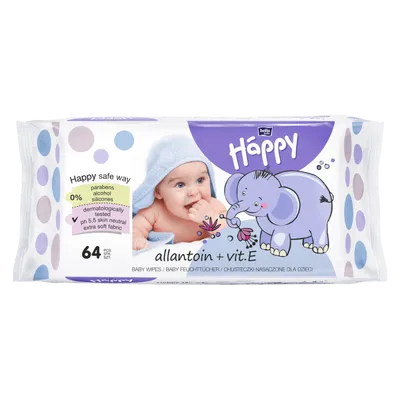 Bella Happy, Chusteczki nasączone dla dzieci z alantoiną i witaminą E