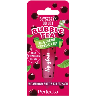 Perfecta Bubble Tea, Wild Cherry + Camellia Tea Lip Gloss (Błyszczyk do ust)