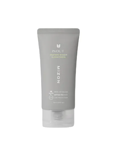 Mizon Inout, Watery Sheer Sunscreen SPF50 PA++++ (Krem z filtrem do twarzy SPF50 PA++++)