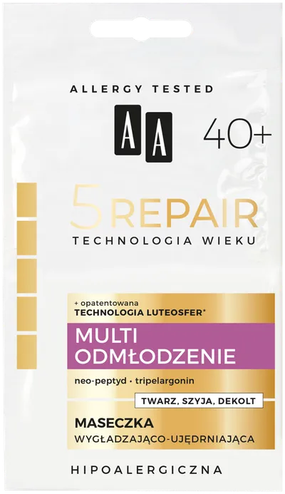 AA Technologia Wieku 5 Repair, Maseczka wygładzająco-ujędrniająca 40+ `Multi odmłodzenie`