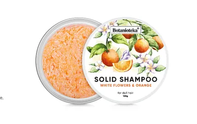 Botanioteka Solid Shampoo White Flowers & Orange For Dull Hair (Szampon w kostce do włosów matowych z proteinami pomarańczy i białych kwiatów)