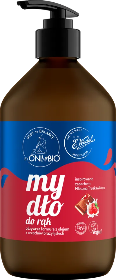 OnlyBio OnlyBio x Wedel, Body In Balance, Mleczna Truskawkowa, Mydło do rąk
