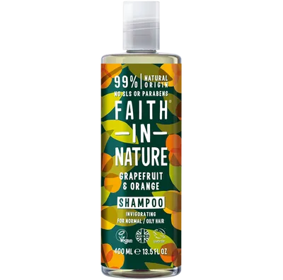 Faith In Nature Grapefruit & Orange Shampoo (Szampon z organicznym olejkiem grejpfrutowym i pomarańczowym do włosów normalnych i przetłuszczających się)