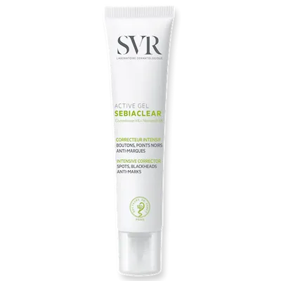 SVR Sebiaclear, Active Gel Correcteur Intensif Boutons Points Noirs Anti-Marques [Intensive Corrector] (Aktywny żel redukujący niedoskonałości)