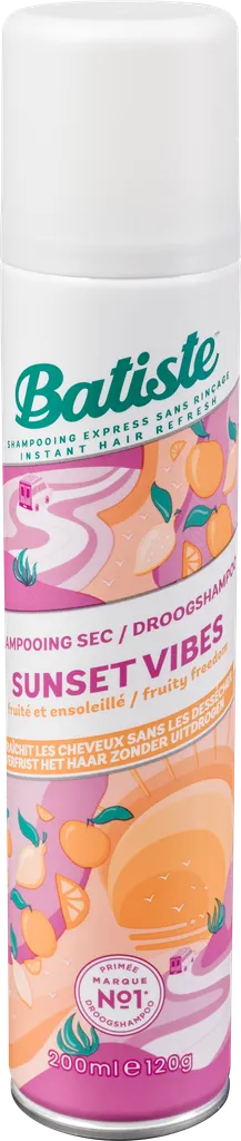 Batiste Sunset Vibes Dry Shampoo (Kwiatowo-owocowy suchy szampon do wszystkich rodzajów włosów)