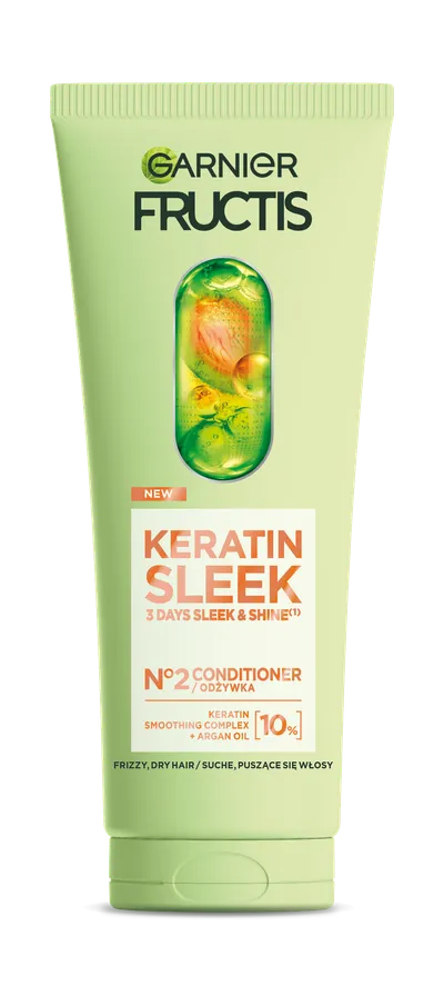 Garnier Fructis, Keratin Sleek, Conditioner (Odżywka do włosów suchych i puszących się)