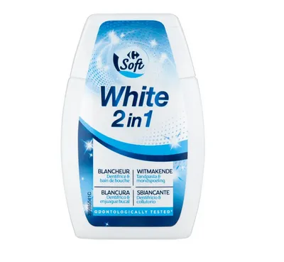 Carrefour Soft Dentalyss White 2 in 1 Toothpaste (Pasta do zębów i płyn do płukania jamy ustnej)