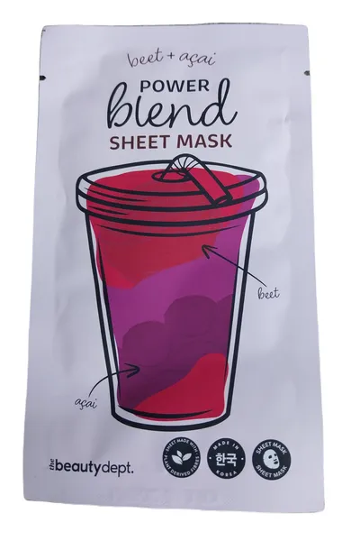 The Beauty Dept. Power Blend, Sheet Mask (Maska w płachcie z jagodami acai)