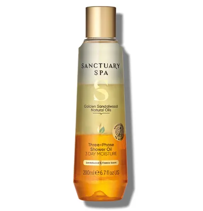 The Sanctuary Spa Golden, Sandalwood Natural Oils, Three-Phase Shower Oil (Olejek pod prysznic)