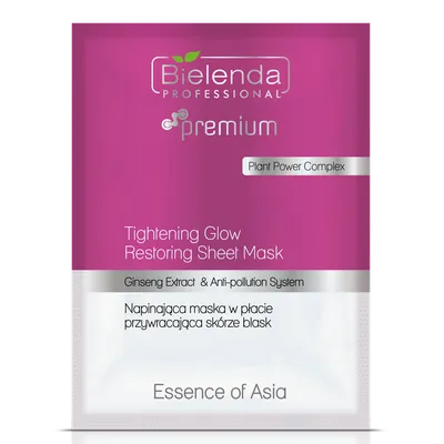 Bielenda Professional Premium, Essence of Asia, Tightening Glow Restoring Sheet Mask (Napinająca maska w płacie przywracająca skórze blask)