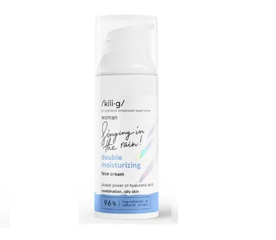 Kili·g Woman, Singing in the Rain!, Double Moisturizing Face Cream (Krem do twarzy z podwójnym efektem nawilżającym do skóry tłustej i mieszanej)