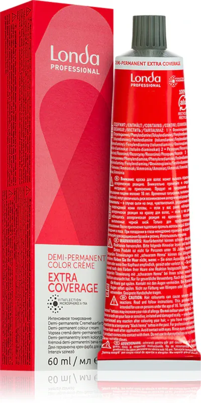 Londa Professional Extra Coverage, Demi-Permanent Color Cream (Demi-permanentna farba do włosów)