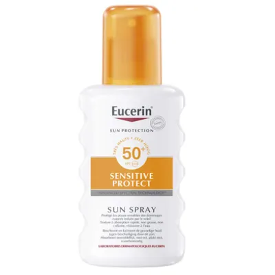Eucerin Sun Spray Sensitive Protect SPF 50+ (Spray ochronny do opalania dla wrażliwej skóry)
