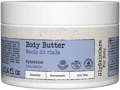GlySkinCare Hydration, Body Butter, Nawilżające masło do ciała z ceramidami i olejem arganowym