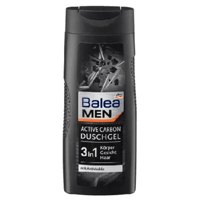 Balea Men, Active Carbon Duschgel 3 in 1 (Żel pod prysznic 3 w 1 dla mężczyzn z aktywnym węglem)