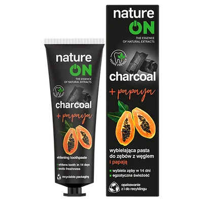natureON Charcoal + Papaya, Wybielająca pasta do zębów